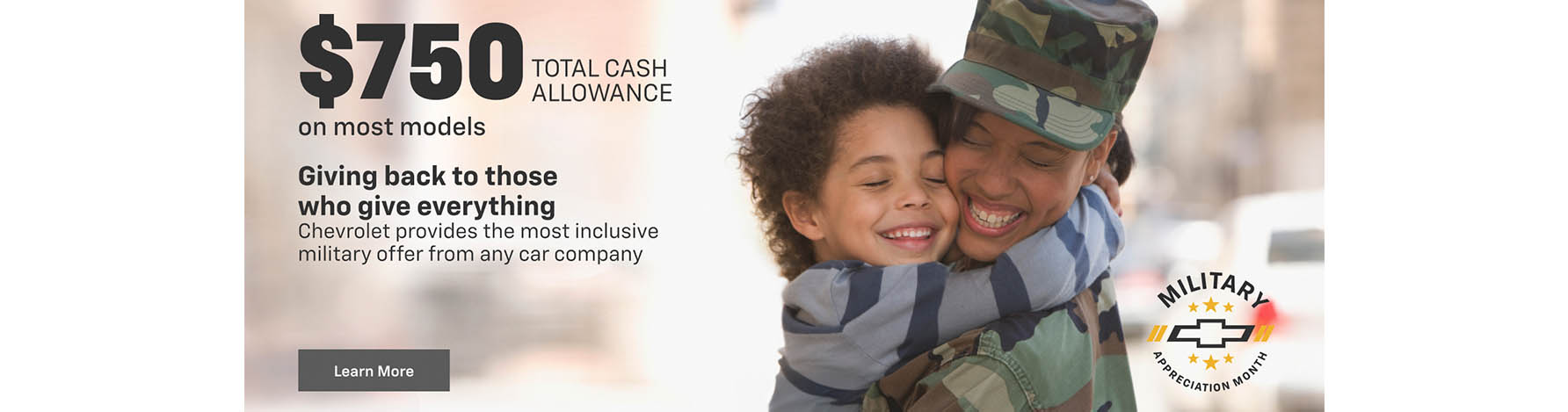$750 Total Cash Allowance Military Offer